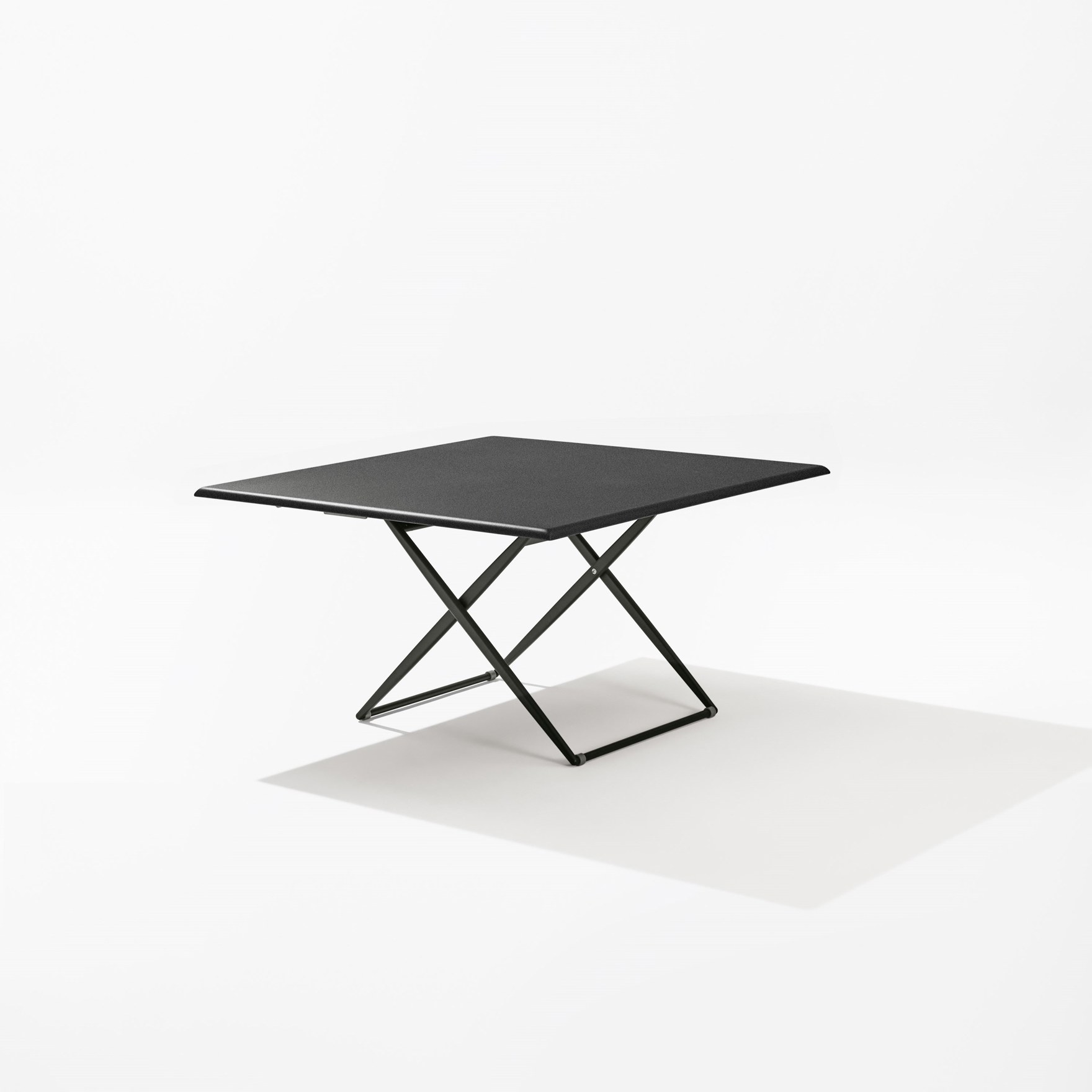 Zebra | Square Up&Down table with top in speckled aluminium