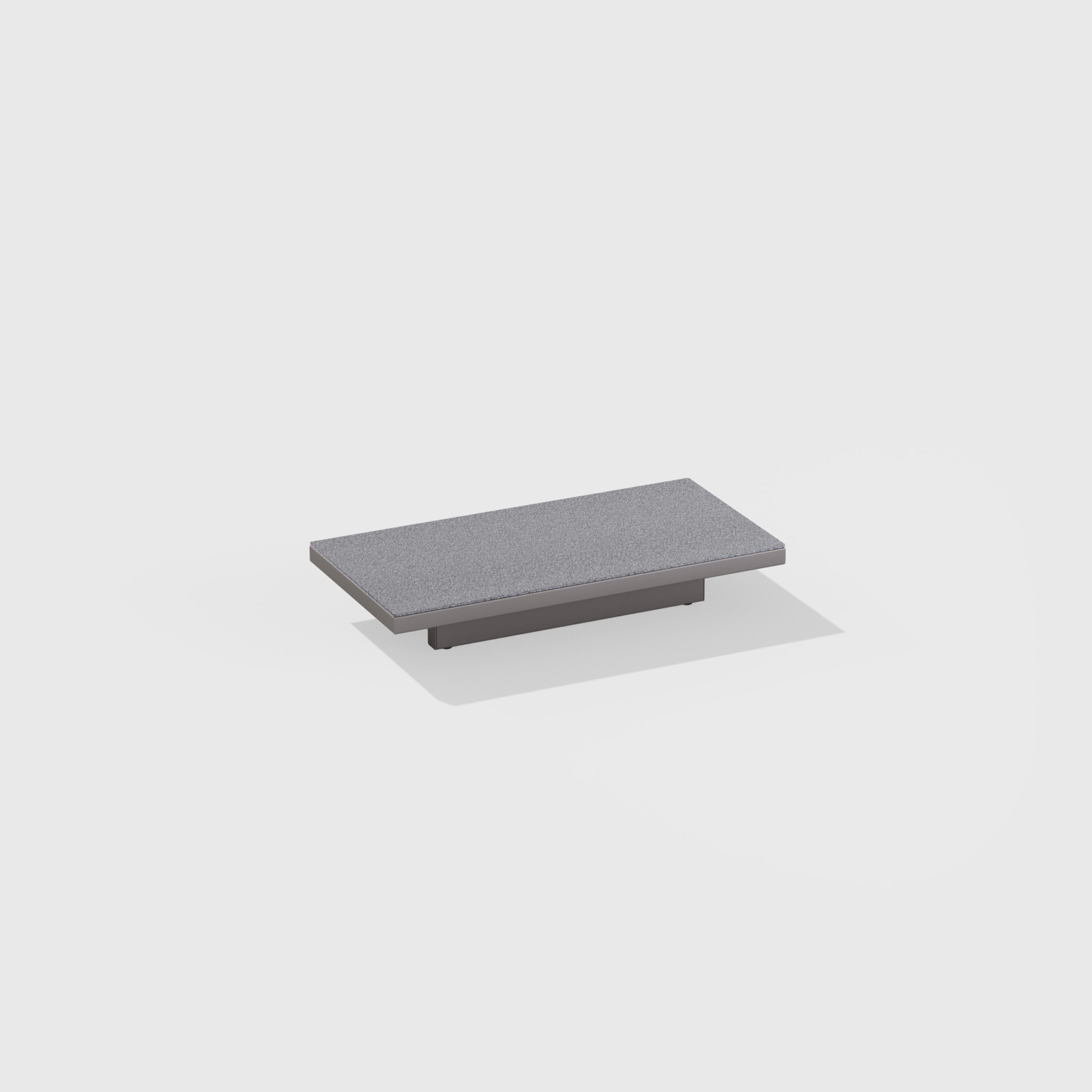 Solaris | Tavolo basso rettangolare con piano in alluminio puntinato 90 x 45 x h 15 cm