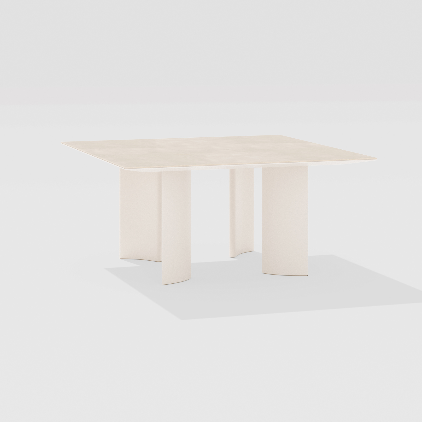 Naca | Square table with porcelain stoneware table top 150 x 150 x h 72 cm