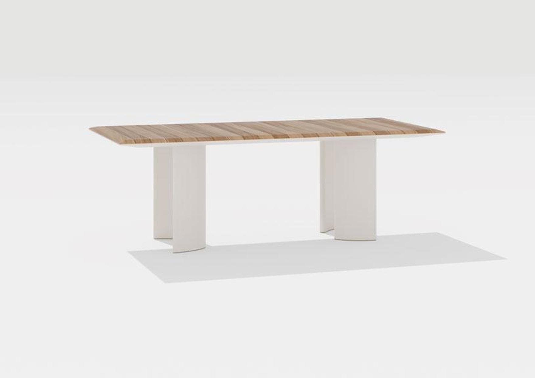 Naca | Rectangular table with top in Teak 220/260/300 x 100 x h 74 cm