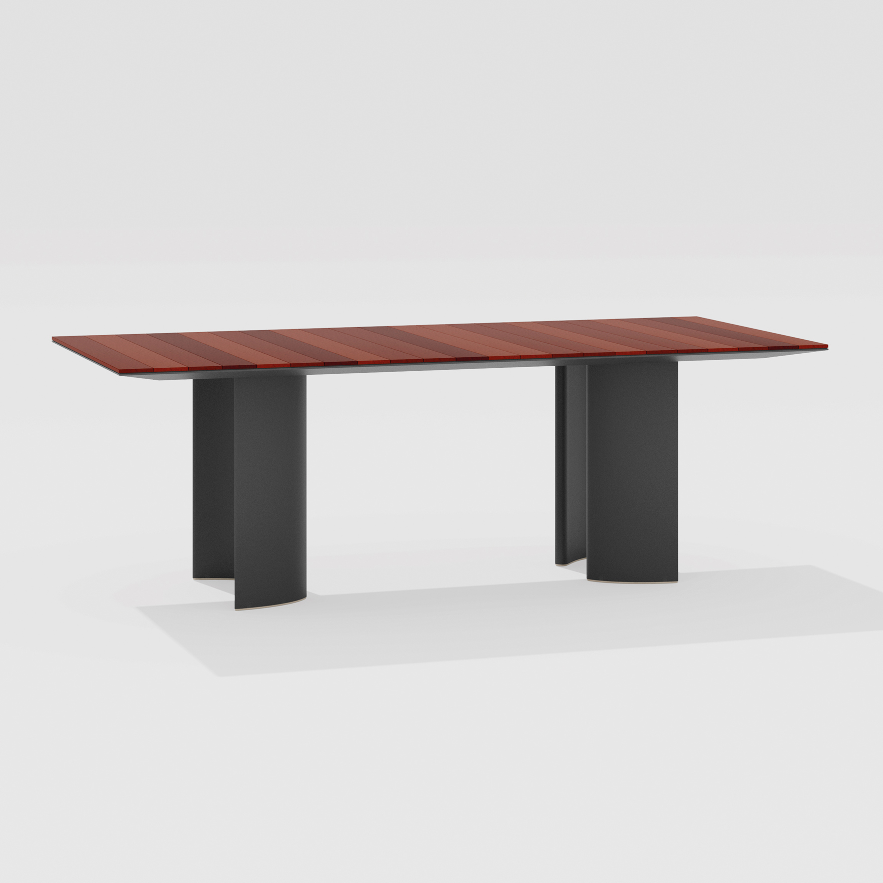 Naca | Rectangular table with top in lava stone 220/260/300 x 100 x h 73 cm