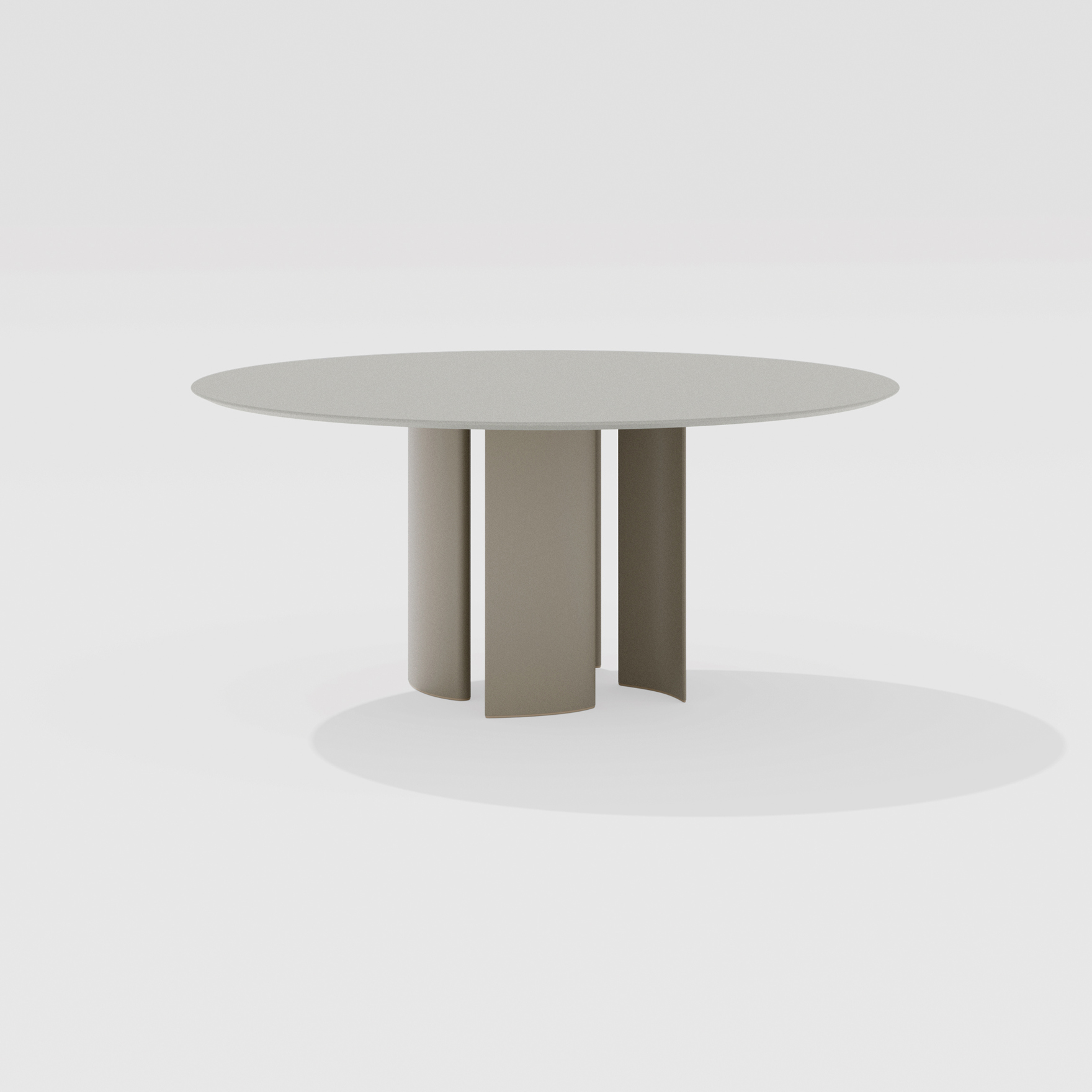 Naca | Round table with top in speckled aluminium ø 138/165 x h 72 cm
