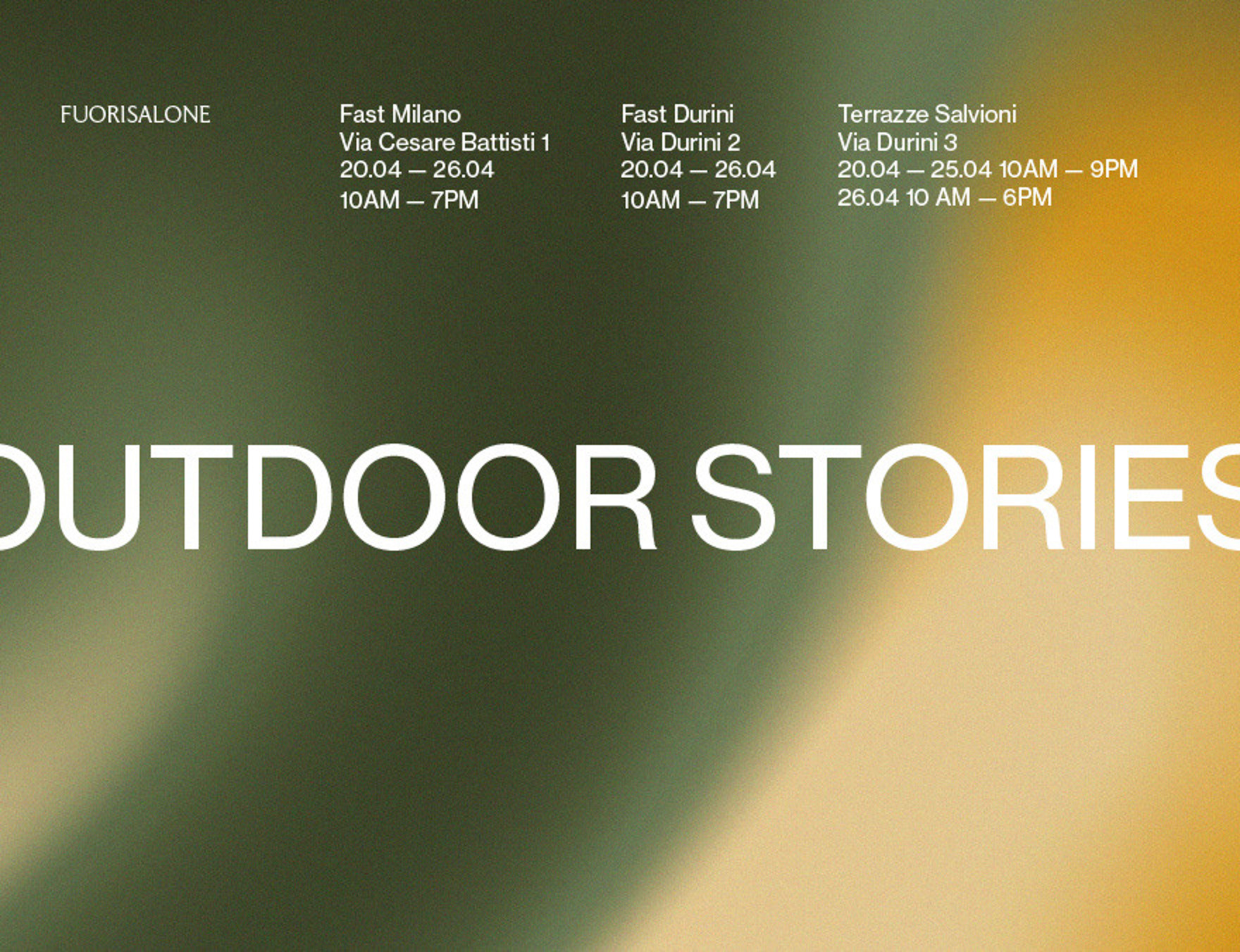 Outdoor stories - Milano design week