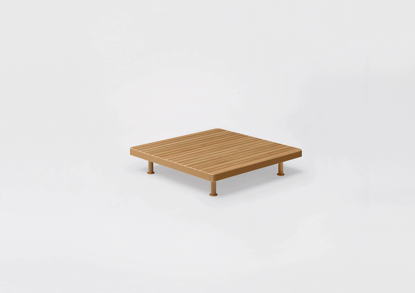 Unduetre | Tavolo basso quadrato con piano in Teak
