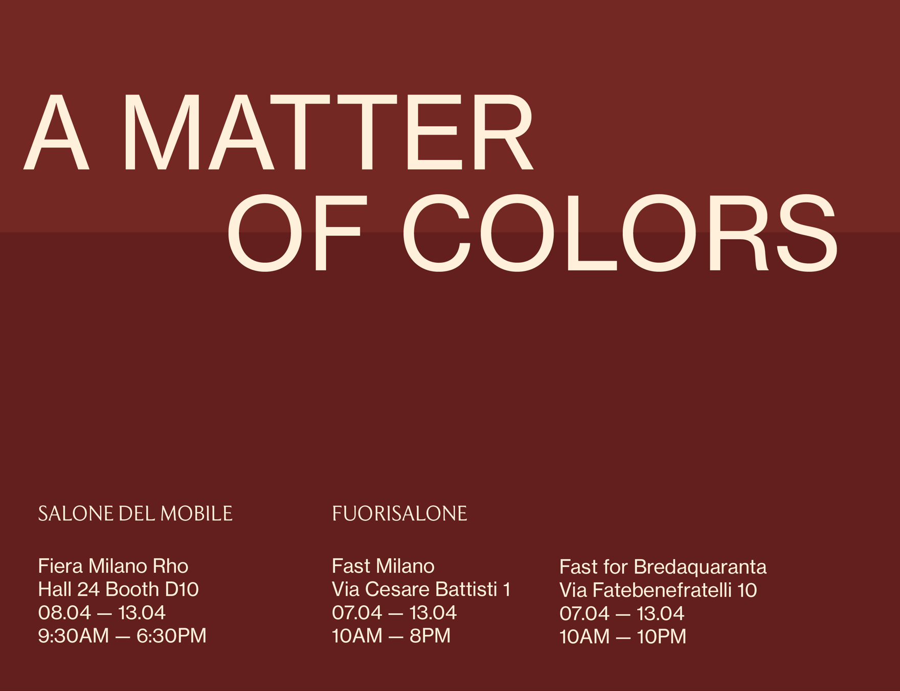 A Matter of Colors