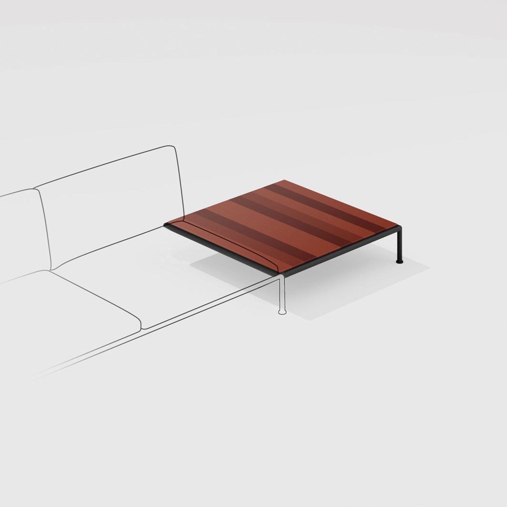 Roè | Low square side table with top in lava stone and two legs Roè | Low square side table with top in lava stone and two legs