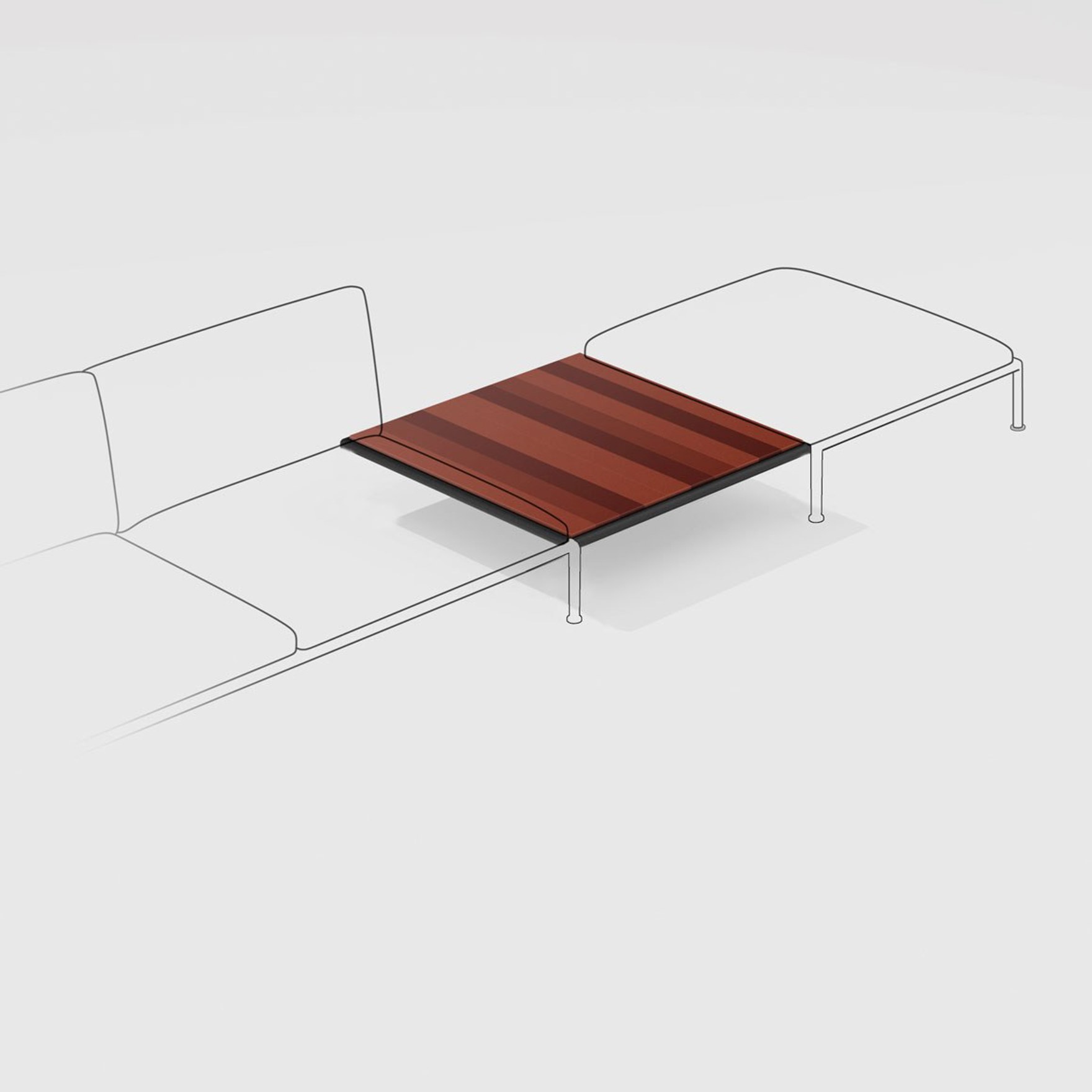 Roè | Low square central table with top in lava stone and without legs Roè | Low square central table with top in lava stone and without legs