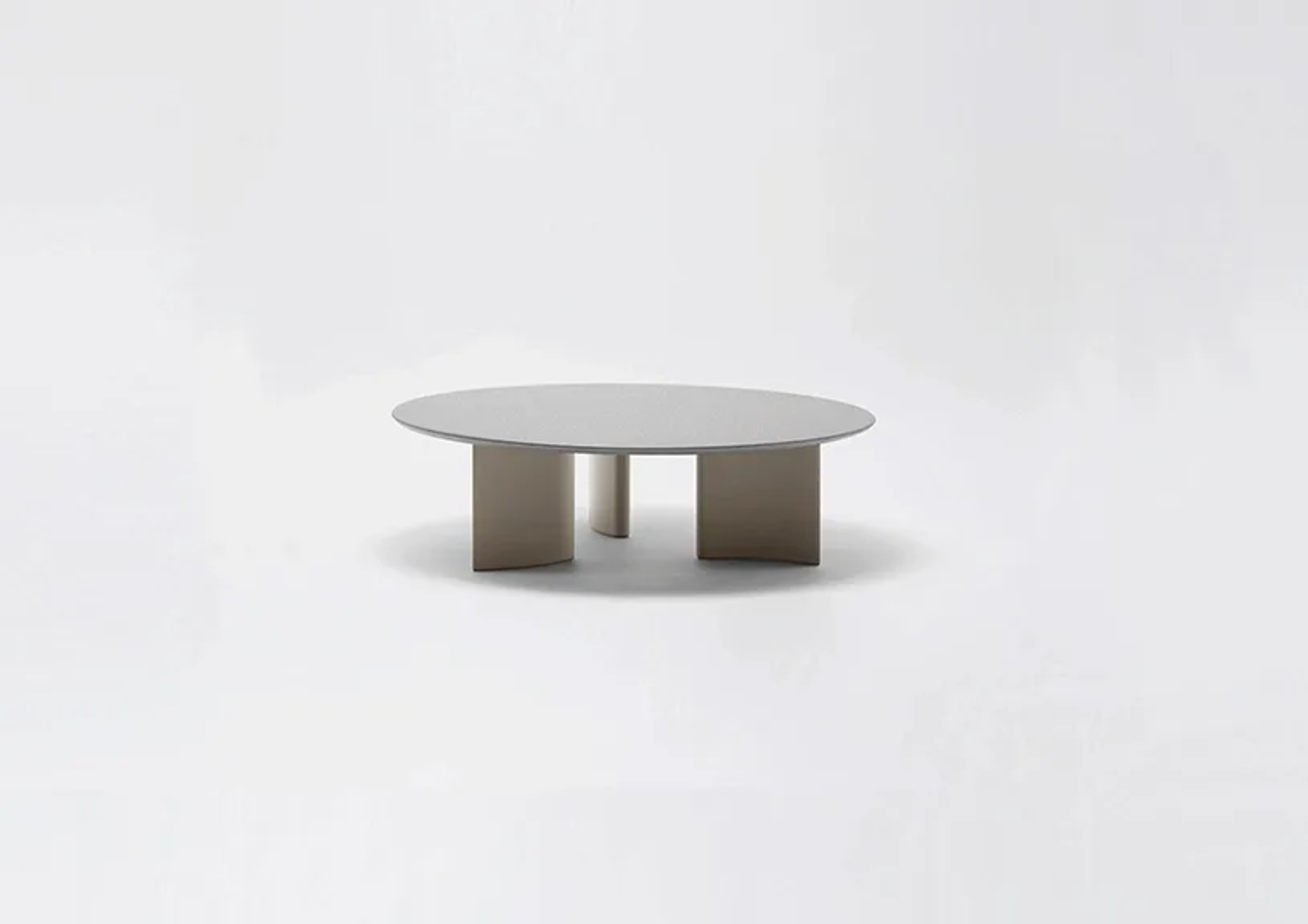 Naca | Low round table with top in speckled aluminium ø 80/138 x h 40 cm