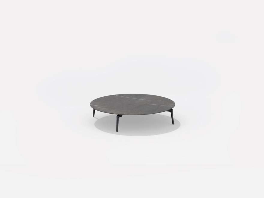 Aikana | Low round table with top in porcelain stoneware
