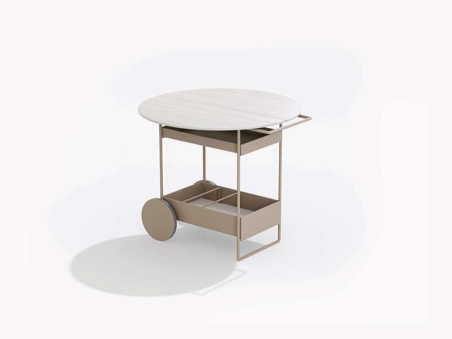 Ninfea | Serving cart with top in wood
