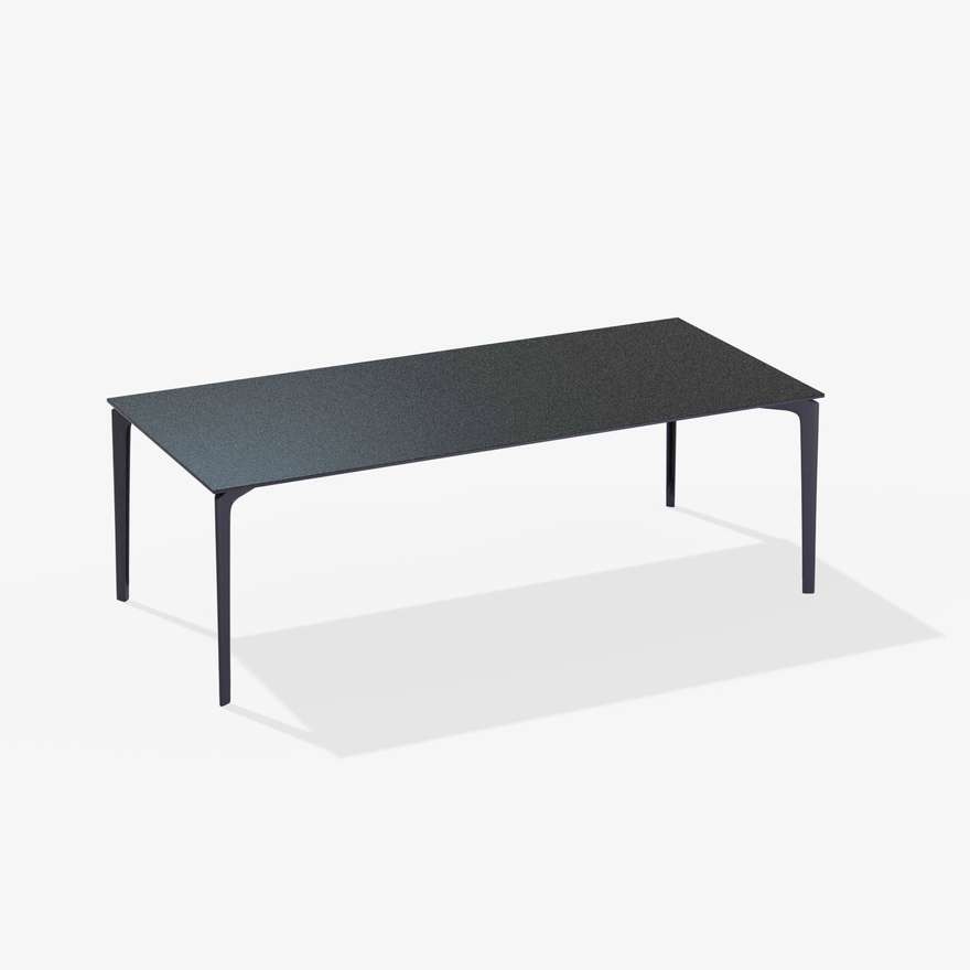 AllSize | Rectangular table with top in speckled aluminium