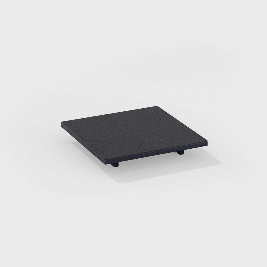Solaris | Low square table with top in speckled aluminium