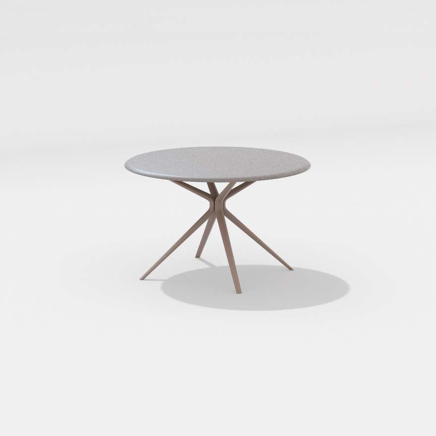Moai | Round table with top in speckled aluminium