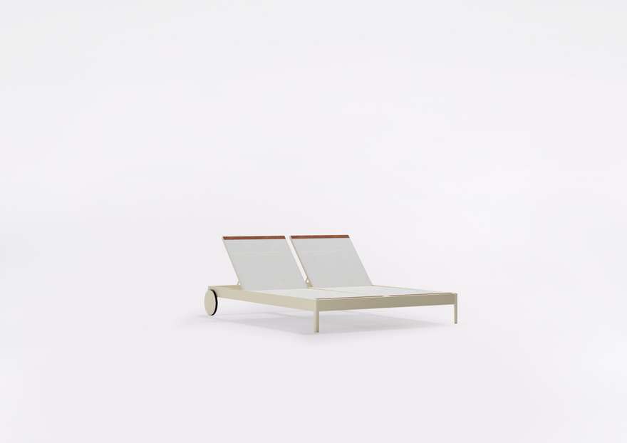 Solaris | Double sunlounger with castors